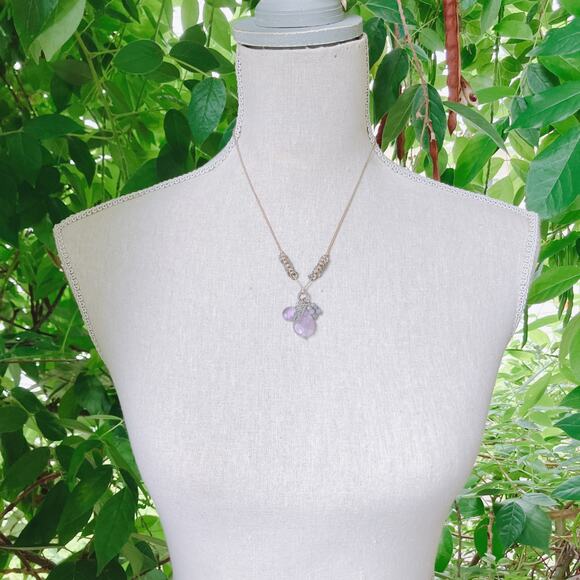 Signed Silpada Sweet Trinket N2330 Sterling Amethyst Iolite Cord Necklace - Picture 5 of 11